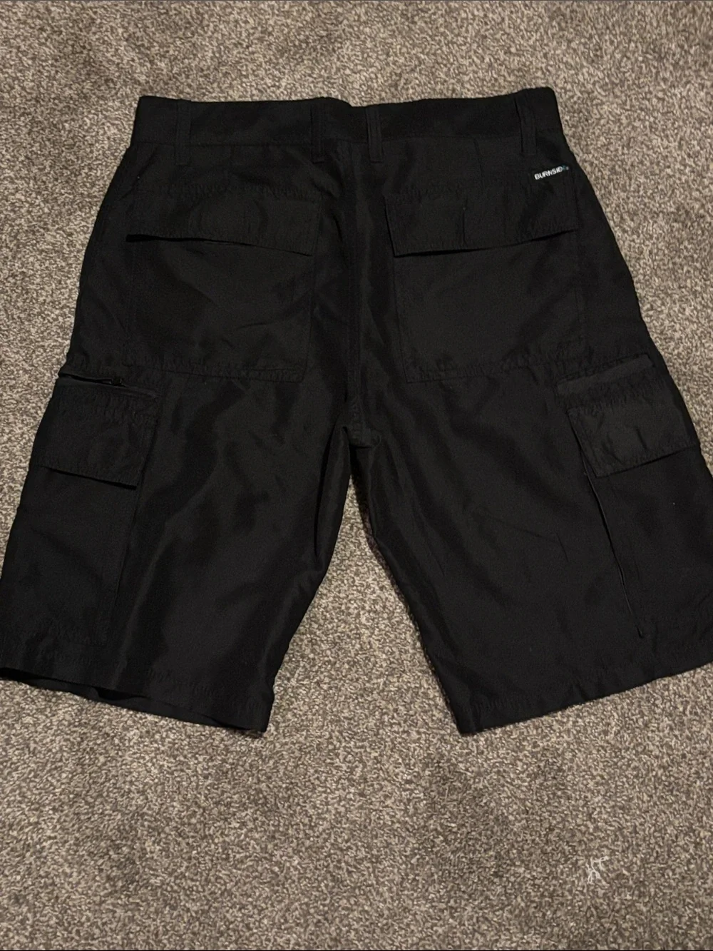 burnside Black Men's Cargo Shorts with Utility Pockets